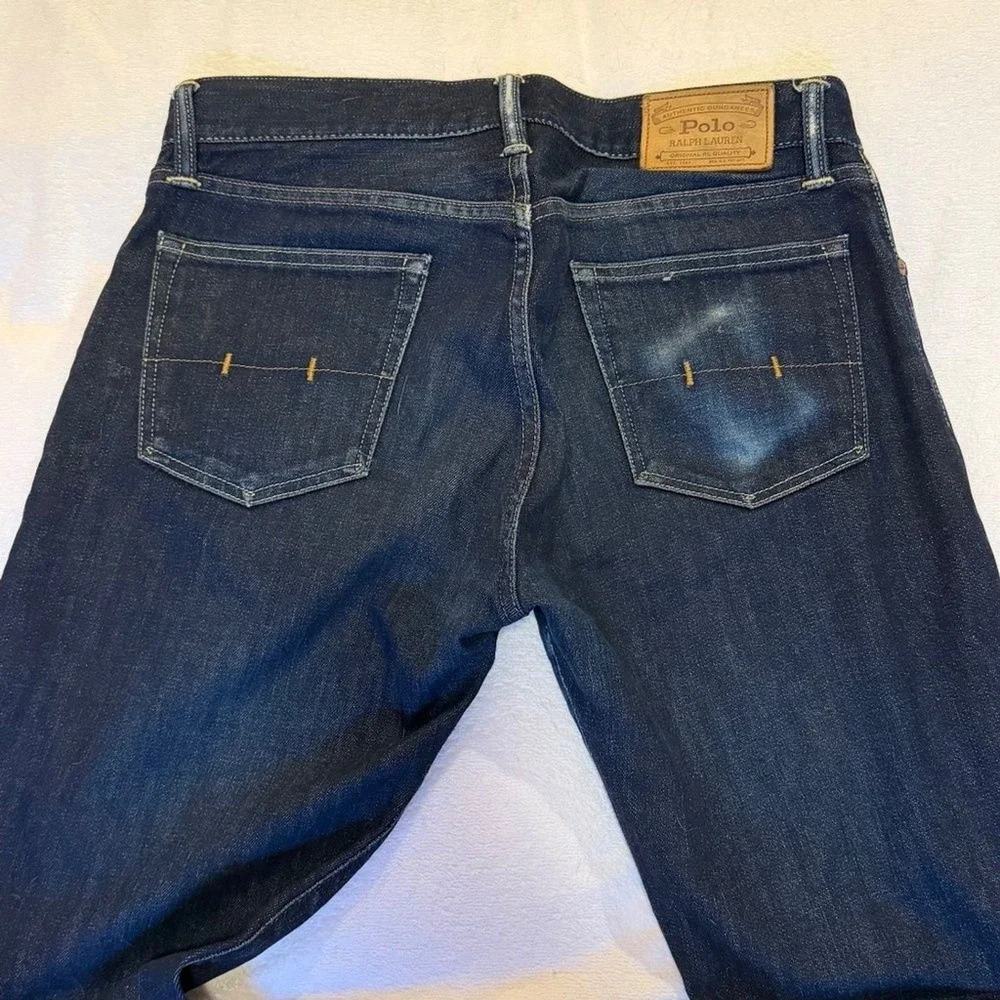 Polo Ralph Lauren Authentic Selvage Dungarees Straight Leg Mens 34x31 Dark Wash‎